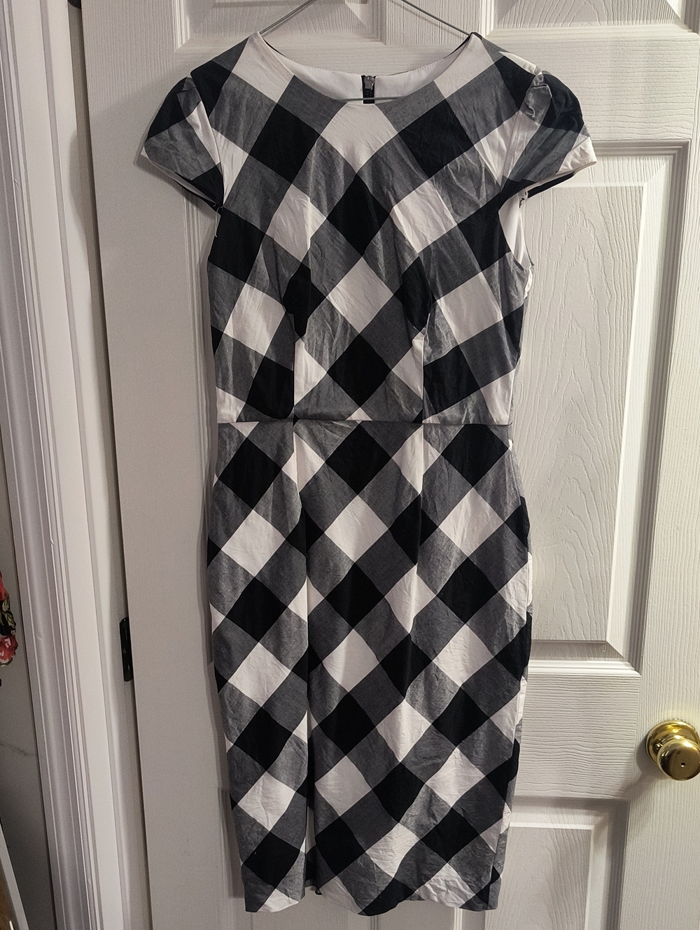 Betsey Johnson Black and White Check Midi Dress